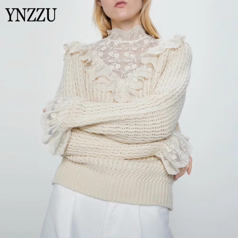 Turtleneck Lace sweater autumn winter 2020 Knitted Women's Sweaters Casual Loose Long Sleeve Pullovers female Tops YNZZU YT907 
Turtleneck Lace sweater autumn winter 2020 Knitted Women's Sweaters Casual Loose Long Sleeve Pullovers female Tops YNZZU YT907