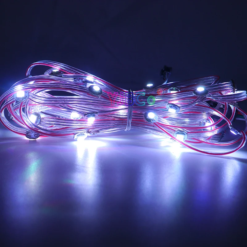 50 шт. предварительно Паяные WS2812B светодиодный теплоотвод набор 5050 RGB 10 см снятие