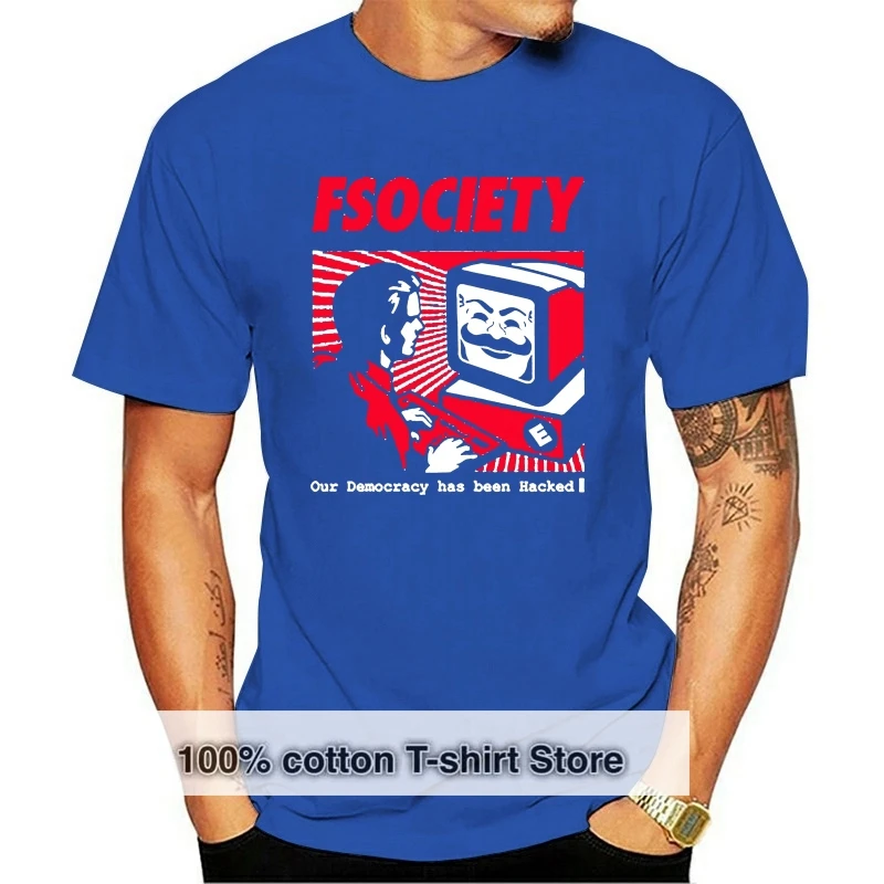 FSOCIETY T SHIRT OUR DEMOCRACY HAS BEEN HACKED HACKER VENDETTA MASK ANONYMOUS Round Collar Top Tee T-Shirts short sleeve
FSOCIETY T SHIRT OUR DEMOCRACY HAS BEEN HACKED HACKER VENDETTA MASK ANONYMOUS Round Collar Top Tee T-Shirts short sleeve