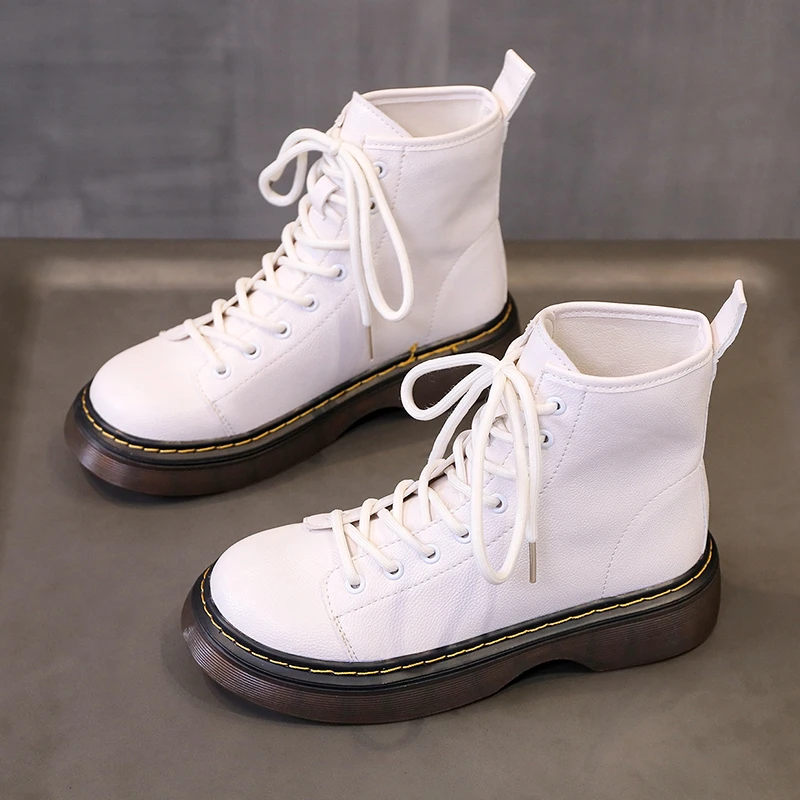Fashion Women's Martins Boots 2021 Autumn Winter Motorcycle Ankle Platform Boots Ladies Shoes Black PU Leather Shoes Botas Mujer
Fashion Women's Martins Boots 2021 Autumn Winter Motorcycle Ankle Platform Boots Ladies Shoes Black PU Leather Shoes Botas Mujer