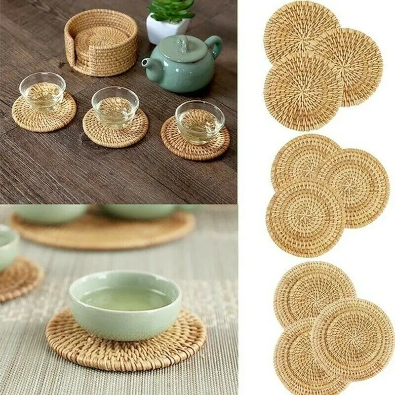 Handcrafted Woven Rattan Coaster Multi-Use Heat Insulation Anti Scald Round Tea Cup Mat Pot Cushion Pad NEW
Handcrafted Woven Rattan Coaster Multi-Use Heat Insulation Anti Scald Round Tea Cup Mat Pot Cushion Pad NEW