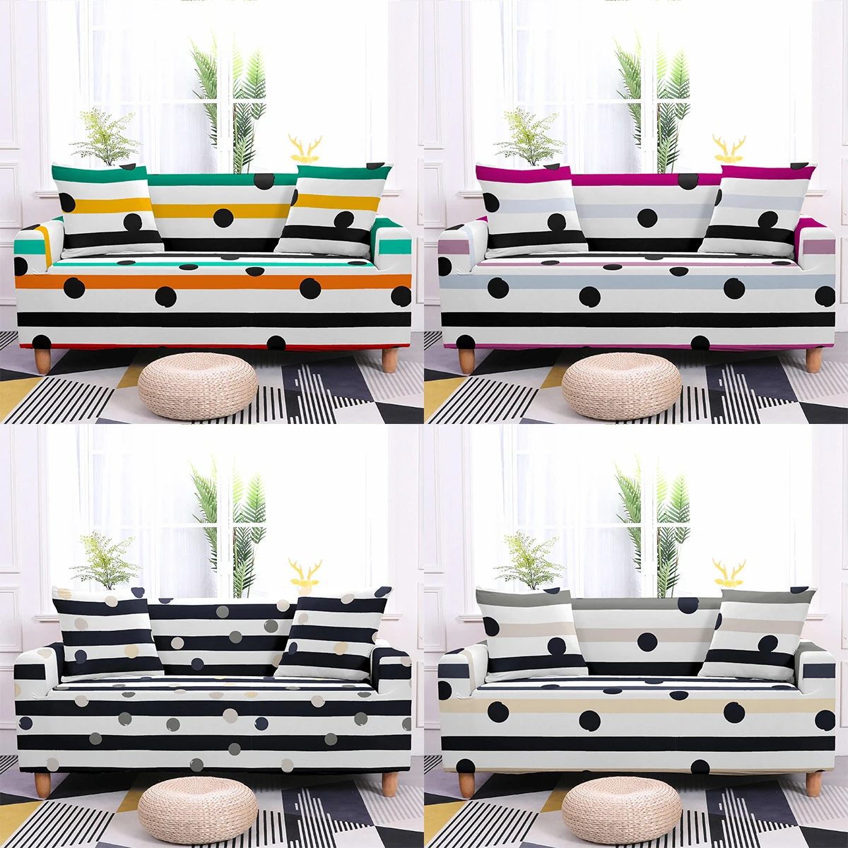 Colorful Stripe Sofa Covers Living Room Sectional Corner Geometry Dots Elastic Couch Cover L Shape Modern Slipcovers Home Fabric
Colorful Stripe Sofa Covers Living Room Sectional Corner Geometry Dots Elastic Couch Cover L Shape Modern Slipcovers Home Fabric