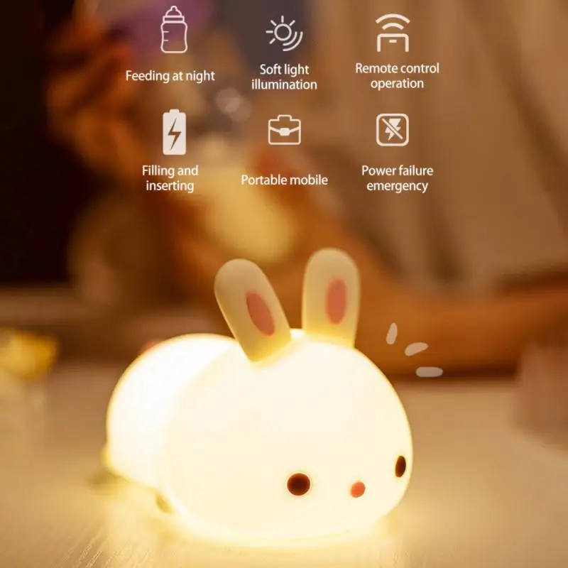 Cute LED Night Light Silicone Touch Sensor 7 Colors Bunny Night Lamp Color Changing Toy Kids Baby Bedroom Desktop Decor Ornament
Cute LED Night Light Silicone Touch Sensor 7 Colors Bunny Night Lamp Color Changing Toy Kids Baby Bedroom Desktop Decor Ornament
