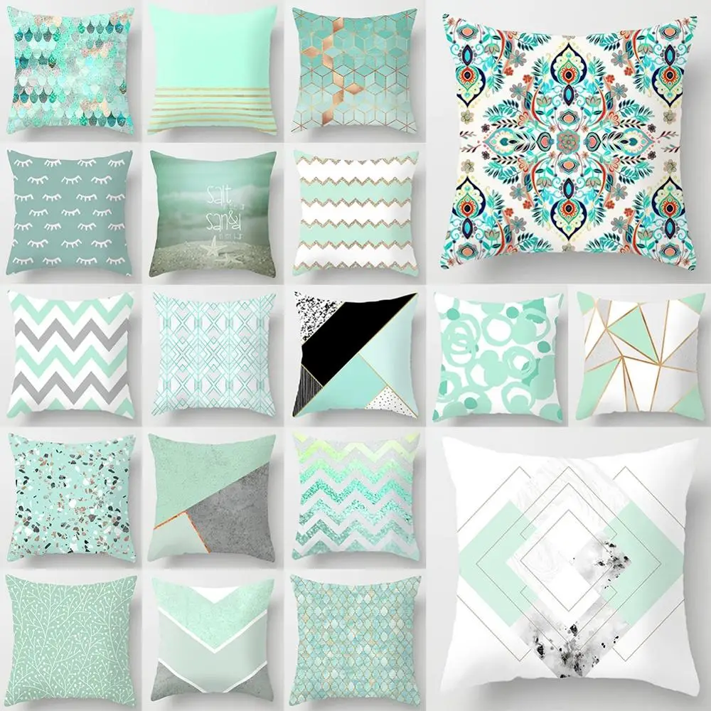 New Pillowcase Mint Green Simple Geometric Pattern Pillowcase Waist Cushion Cover Bedroom Living Room Sofa Household Items
New Pillowcase Mint Green Simple Geometric Pattern Pillowcase Waist Cushion Cover Bedroom Living Room Sofa Household Items