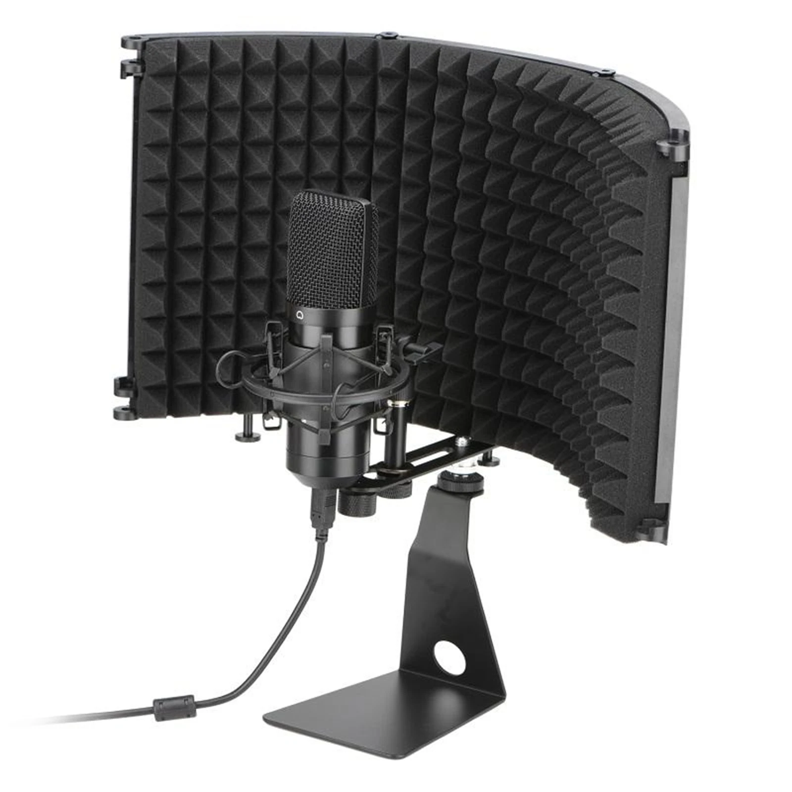 Adjustable 3 Panel Microphone Isolation Shield Foldable Sound Absorbing Foam Mic Vocal Shield w/ Stand for Reading Broadcast
Adjustable 3 Panel Microphone Isolation Shield Foldable Sound Absorbing Foam Mic Vocal Shield w/ Stand for Reading Broadcast