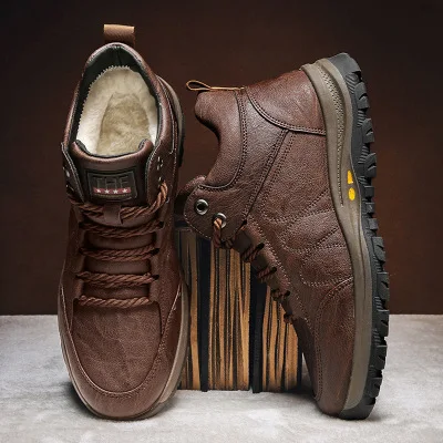 Men Boots Winter Warm High Top Genuine Leather Wool Fur Outdoor Snow Boots Handmade Working Waterproof Non-Slip Ankle Boots
Men Boots Winter Warm High Top Genuine Leather Wool Fur Outdoor Snow Boots Handmade Working Waterproof Non-Slip Ankle Boots