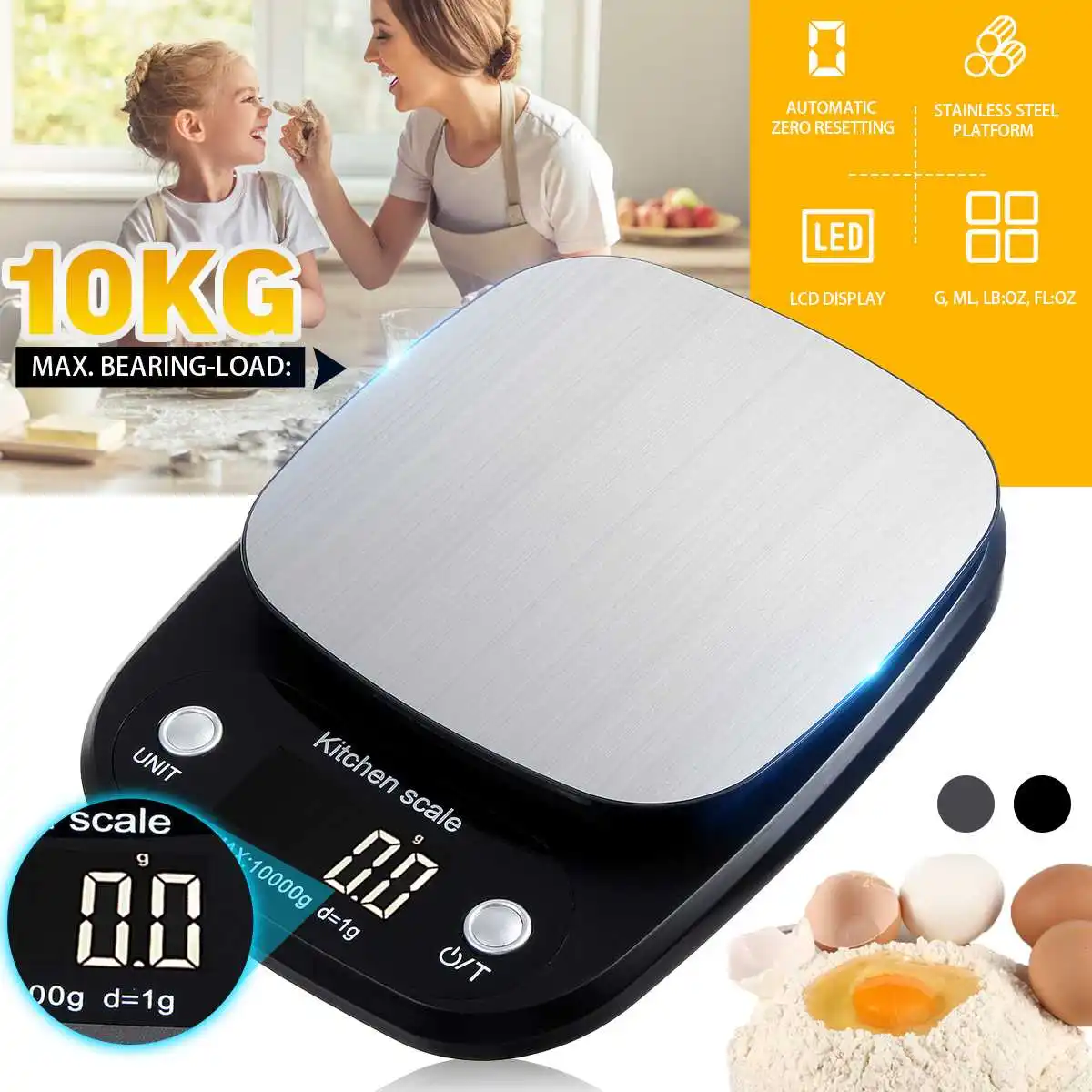 10KG Portable Digital Scale Kitchen Scale 1g High Precision Electronic Food Weighing Scale Kitchen LED Electronic Scales Tools
10KG Portable Digital Scale Kitchen Scale 1g High Precision Electronic Food Weighing Scale Kitchen LED Electronic Scales Tools