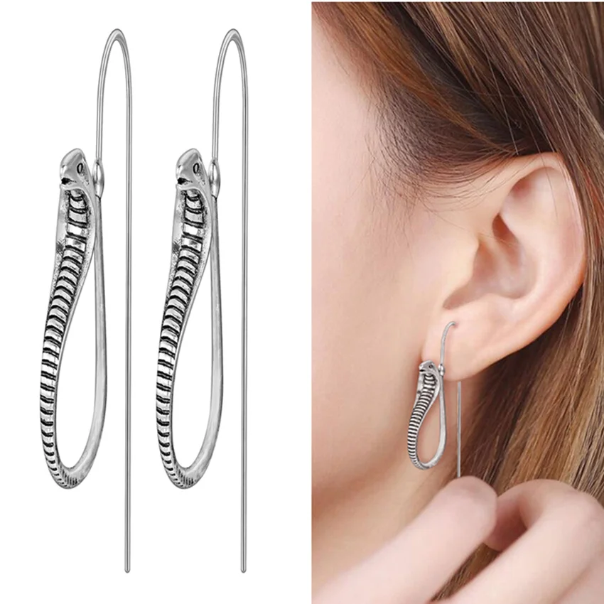 

Cxwind Punk Afric Cobra Stud Earrings for Women Girls Minimalist Animal Snake Earings Jewelry Gifts Oorbellen