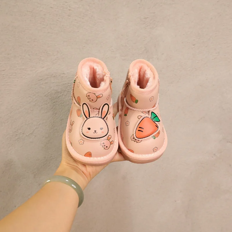 Baby Winter Snow Boots Toddler Fur Boots Girls Pink Cartoon Animal Rabbit Print White Cotton Shoes Infants Ankle Short Boots
Baby Winter Snow Boots Toddler Fur Boots Girls Pink Cartoon Animal Rabbit Print White Cotton Shoes Infants Ankle Short Boots