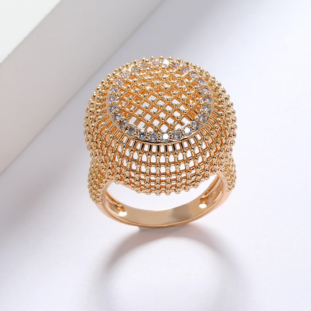 LUALA New Fashion Dubai 585 Gold Rings for Women Ball Shape Gorgeous High Quality Jewelry with AAA Zircon Big Rings Anniversary
LUALA New Fashion Dubai 585 Gold Rings for Women Ball Shape Gorgeous High Quality Jewelry with AAA Zircon Big Rings Anniversary