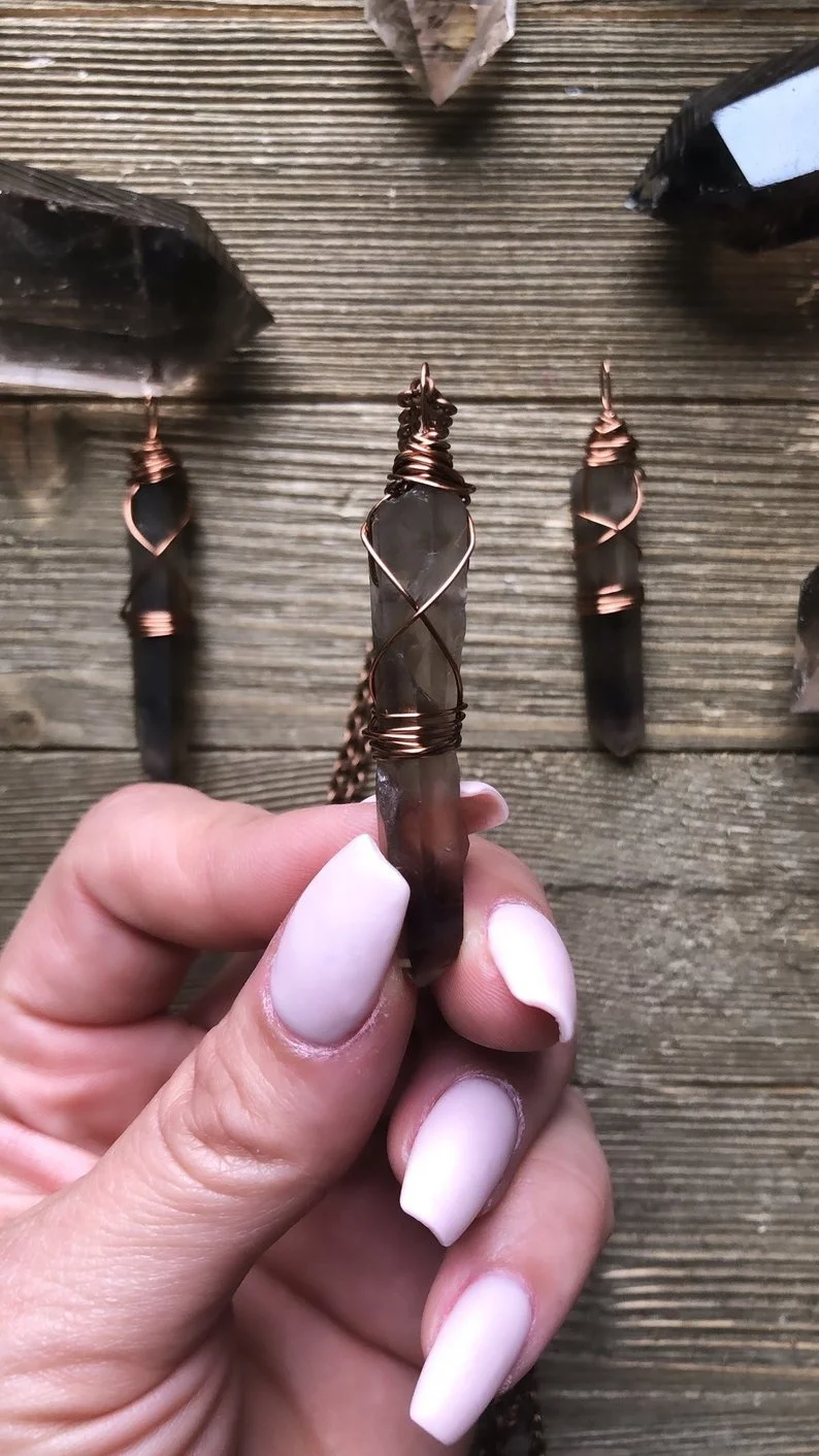 1pcs Raw Smokey Quartz Necklace Gemstone Necklace raw crystal necklace Crystal Point Necklace 
1pcs Raw Smokey Quartz Necklace Gemstone Necklace raw crystal necklace Crystal Point Necklace