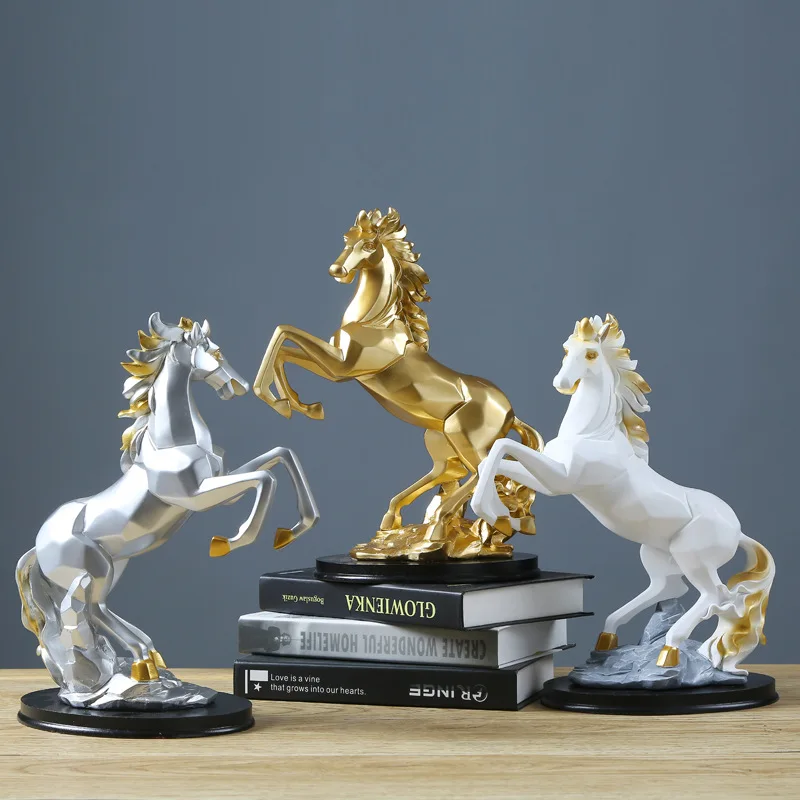 European New Resin Statue Decoration Living Room Office Ornament Horse Figure Home Accessories Sculpture Modern Art
European New Resin Statue Decoration Living Room Office Ornament Horse Figure Home Accessories Sculpture Modern Art