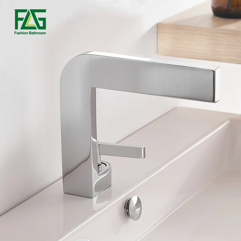 FLG Basin Faucets New Design Deck Mounted Chrome Brass Bathroom Faucet Single Handle Square Sink Tap 1218-11C
FLG Basin Faucets New Design Deck Mounted Chrome Brass Bathroom Faucet Single Handle Square Sink Tap 1218-11C