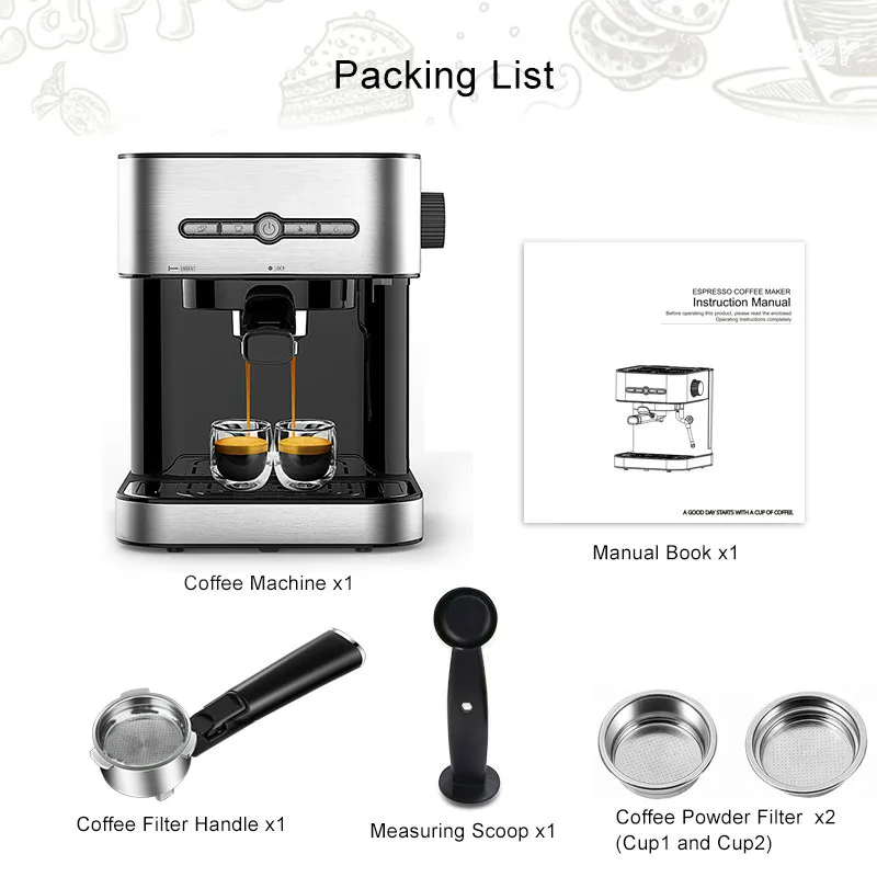 Home Use Italian Coffee Maker/Domestic Small Freshly Ground Semi-Automatic Milk Foaming Machine/Free Shipping
Home Use Italian Coffee Maker/Domestic Small Freshly Ground Semi-Automatic Milk Foaming Machine/Free Shipping