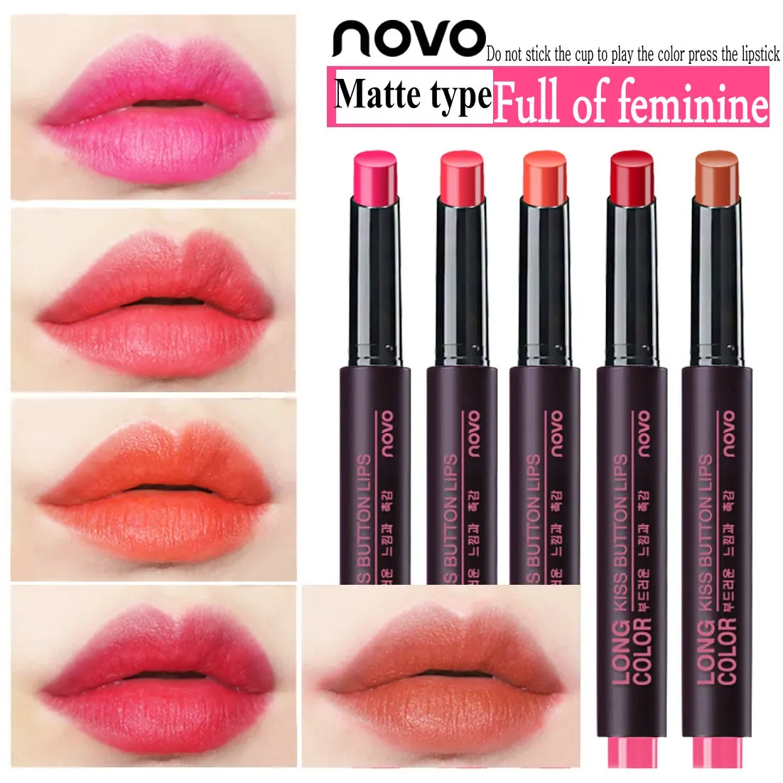 NOVO Matte Lipstick 10 Colors Waterproof Matte Lipsticks Lasting Cosmetic Sext Red Nude Non-Stick Cup Lips Makeup
NOVO Matte Lipstick 10 Colors Waterproof Matte Lipsticks Lasting Cosmetic Sext Red Nude Non-Stick Cup Lips Makeup