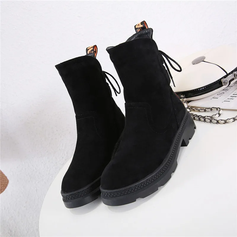 Hjwsfdcai Women Warm Casual Ankle Boots Ladies Lace-Up Winter Outdoor Round Toe Flat Shoes Retro Style Fashion Zapatos De Dujer
Hjwsfdcai Women Warm Casual Ankle Boots Ladies Lace-Up Winter Outdoor Round Toe Flat Shoes Retro Style Fashion Zapatos De Dujer