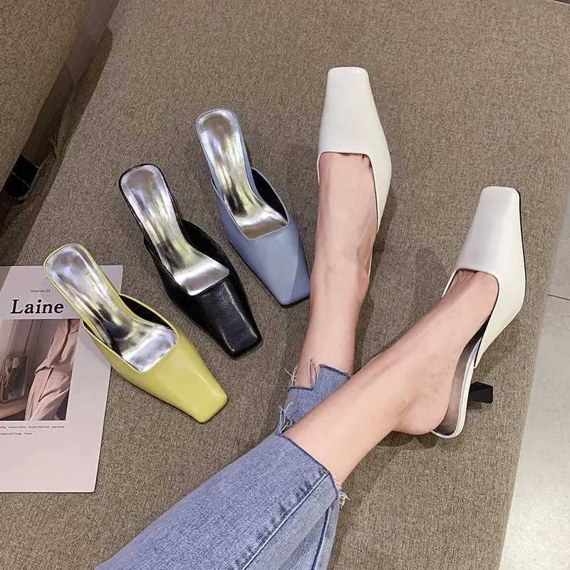 Slippers Casual Shallow Female Shoes Med Loafers Cover Toe Mules For Women 2021 Thin Heels Slides PU Luxury New Soft Leisure Fab
Slippers Casual Shallow Female Shoes Med Loafers Cover Toe Mules For Women 2021 Thin Heels Slides PU Luxury New Soft Leisure Fab