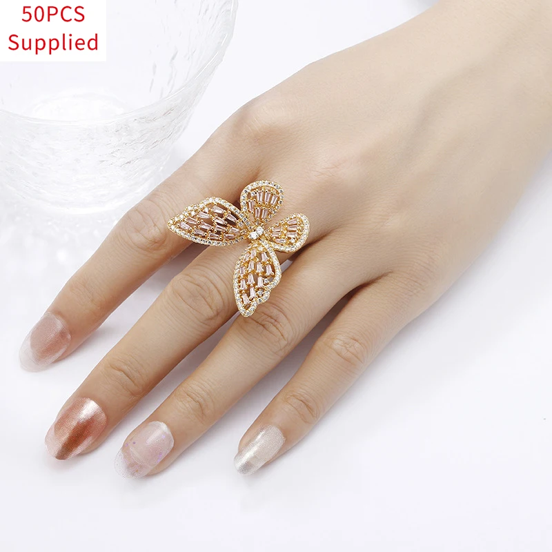 50pcs Europe & America Exaggerated Shiny Crystal Rings Opening Adjustable Fashion Big Butterfly Zircon Ring Women Jewelry 2021
50pcs Europe & America Exaggerated Shiny Crystal Rings Opening Adjustable Fashion Big Butterfly Zircon Ring Women Jewelry 2021
