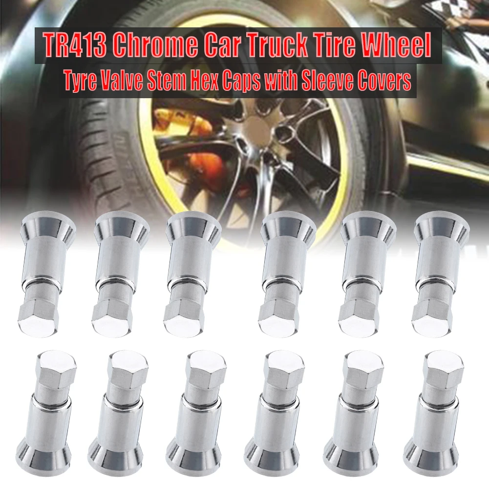12pcs/set TR413 Chrome Car Tire Wheel Tyre Valve Stem Hex Cap Sleeve Cover Kit Left Right Front Rear Valve Stems Caps Wholesale
12pcs/set TR413 Chrome Car Tire Wheel Tyre Valve Stem Hex Cap Sleeve Cover Kit Left Right Front Rear Valve Stems Caps Wholesale