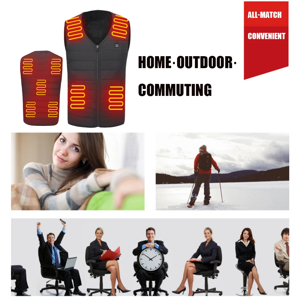 9 Heating Zone Vest USB Charge Men's Vest Ladies Sleeveless Jacket with 3 Adjustable Levels Thermal Vest women winter New Hot
9 Heating Zone Vest USB Charge Men's Vest Ladies Sleeveless Jacket with 3 Adjustable Levels Thermal Vest women winter New Hot