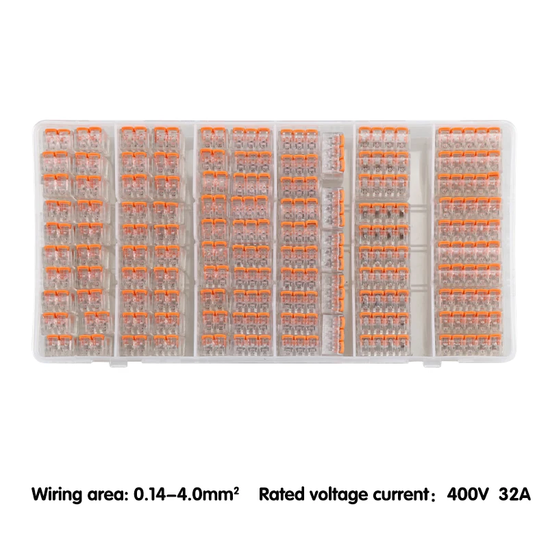65PCS/95PCS fast wire Connector Mini Compact Wiring Connector Conductor Terminal Block boxed Universal Compact terminal Orange
65PCS/95PCS fast wire Connector Mini Compact Wiring Connector Conductor Terminal Block boxed Universal Compact terminal Orange