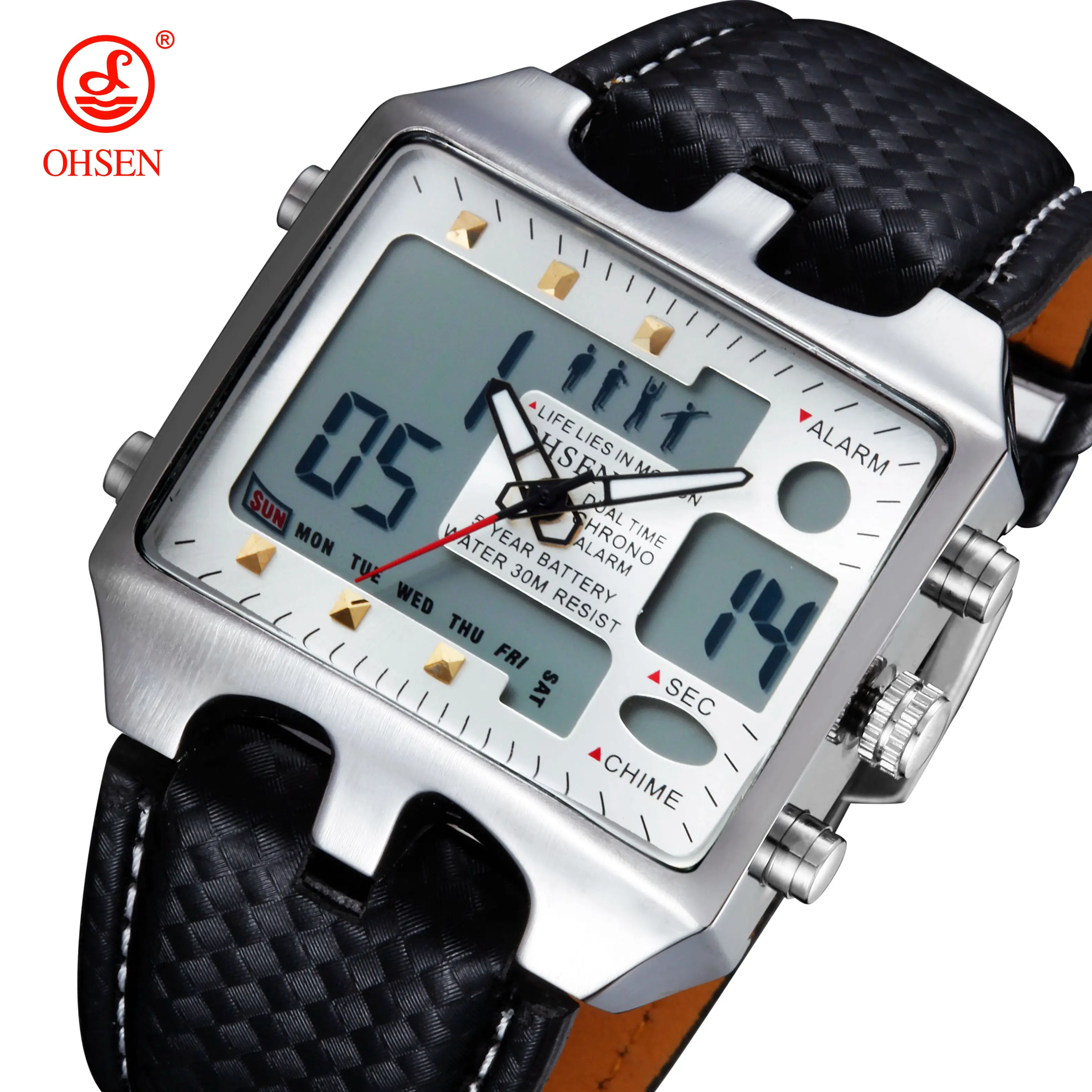 Fashion Outdoor Sport Quartz Watch for Men 3 Bar Waterproof White Rectangle Dial Digital Wristwatches Leather Strap Alarm Clock
Fashion Outdoor Sport Quartz Watch for Men 3 Bar Waterproof White Rectangle Dial Digital Wristwatches Leather Strap Alarm Clock