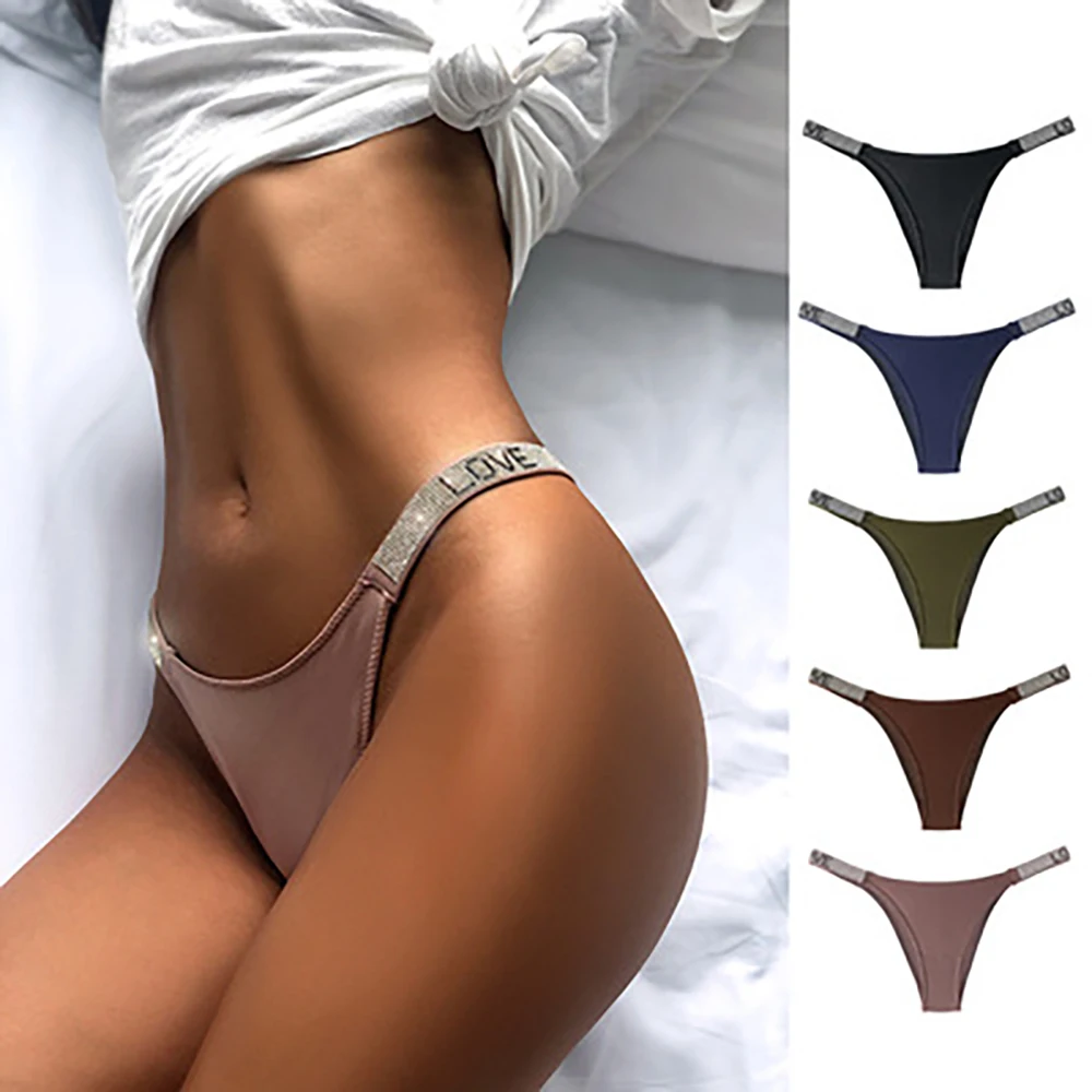 Luxury Rhinestone Women's Underwear Letter Love Sexy Bikini High Waist Traceless Thong ice silk retro diamond flash underwear 
Luxury Rhinestone Women's Underwear Letter Love Sexy Bikini High Waist Traceless Thong ice silk retro diamond flash underwear