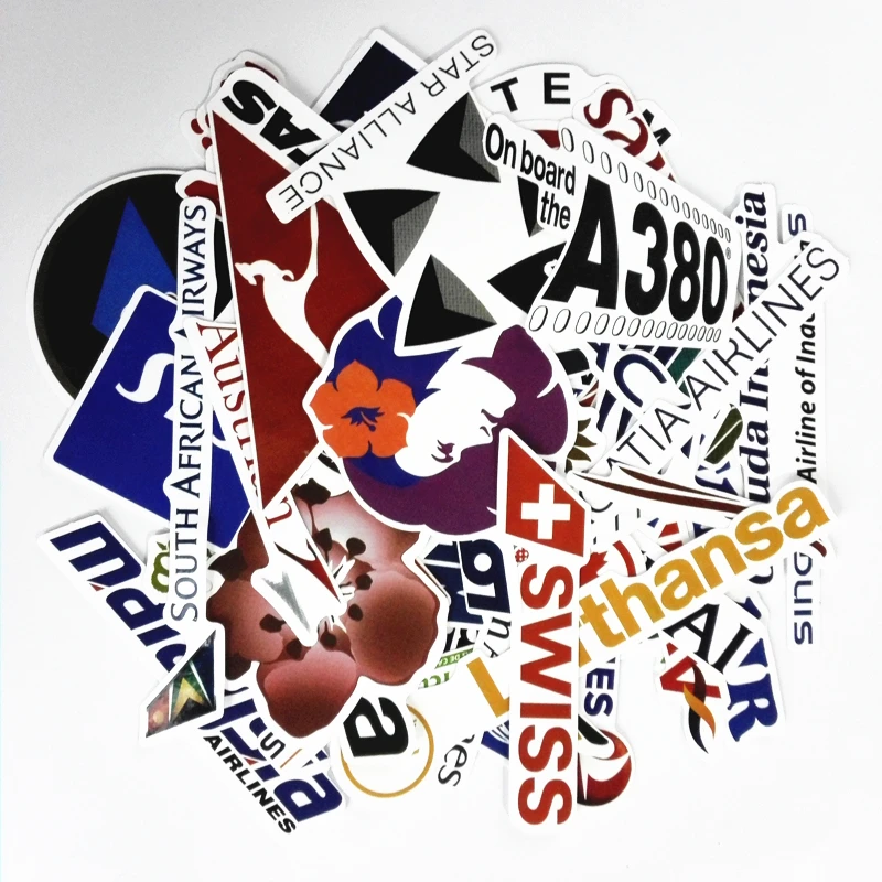 52 Piece/Lot Big Size Style Airline Logo Stickers for Bicycle Suitcase Laptop Car Luggage Decal Fashion DIY Waterproof Sticker
52 Piece/Lot Big Size Style Airline Logo Stickers for Bicycle Suitcase Laptop Car Luggage Decal Fashion DIY Waterproof Sticker