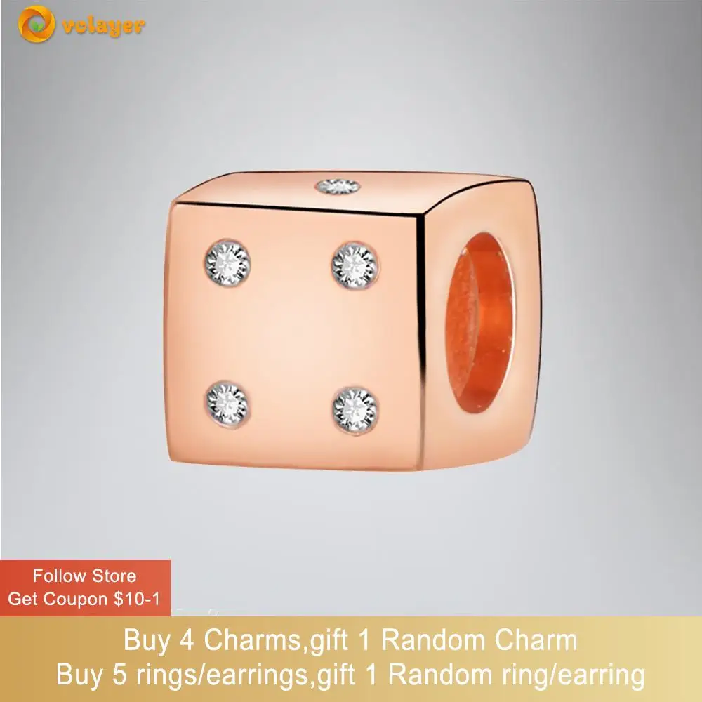 Volayer 925 Sterling Silver Beads Dazzling Dice Charm fit Original Pandora Bracelets Women DIY Jewelry
Volayer 925 Sterling Silver Beads Dazzling Dice Charm fit Original Pandora Bracelets Women DIY Jewelry