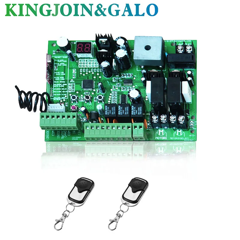 2 Remote Controls Swing Gate Opener Motor Controller Circuit Card Board 24V DC Motor Only Control Board 
2 Remote Controls Swing Gate Opener Motor Controller Circuit Card Board 24V DC Motor Only Control Board