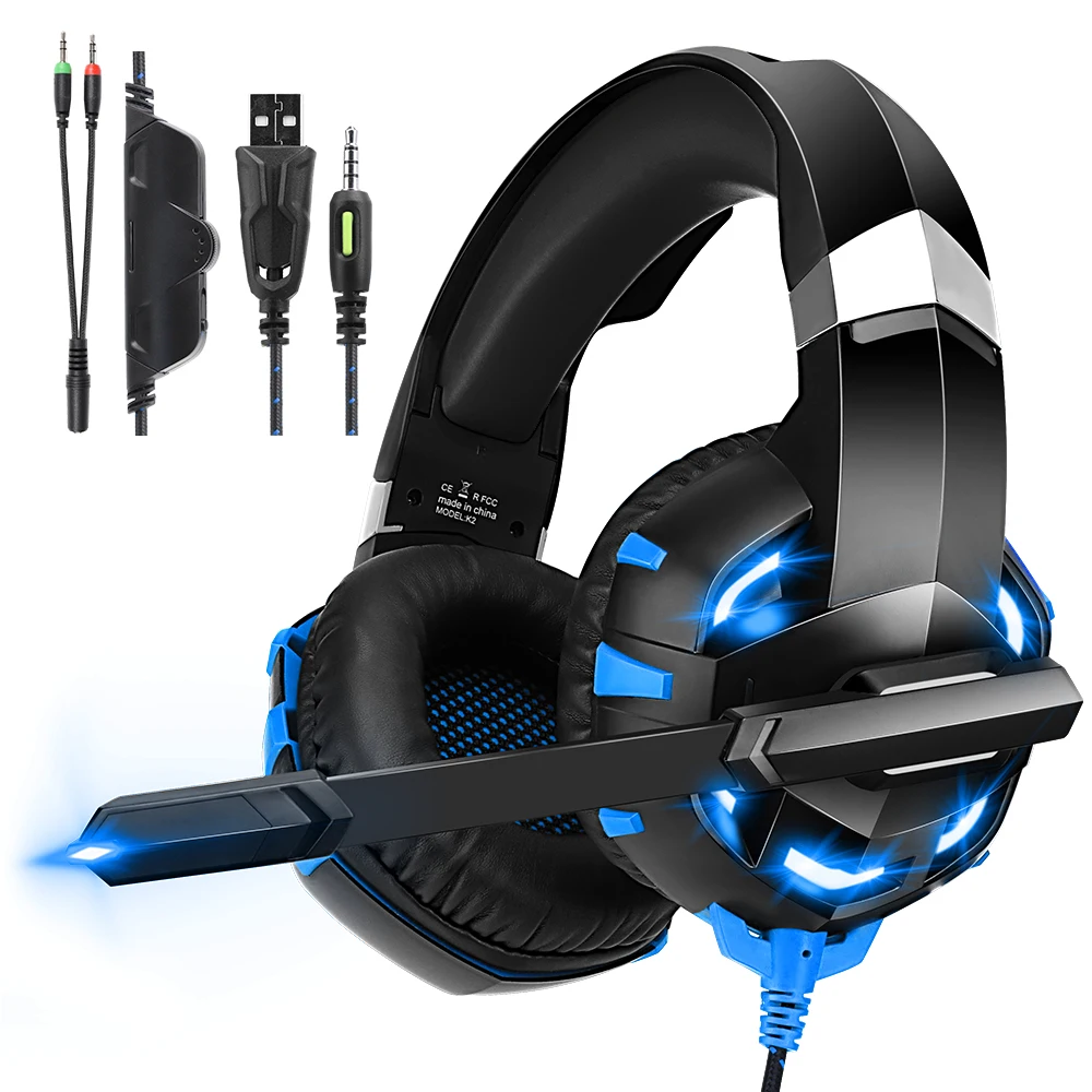 LED Light Gaming Headset for PS4 Xbox One PC Noise Canceling Headphones Gaming 7.1 Surround Sound Wired Headphones with HD mic
LED Light Gaming Headset for PS4 Xbox One PC Noise Canceling Headphones Gaming 7.1 Surround Sound Wired Headphones with HD mic