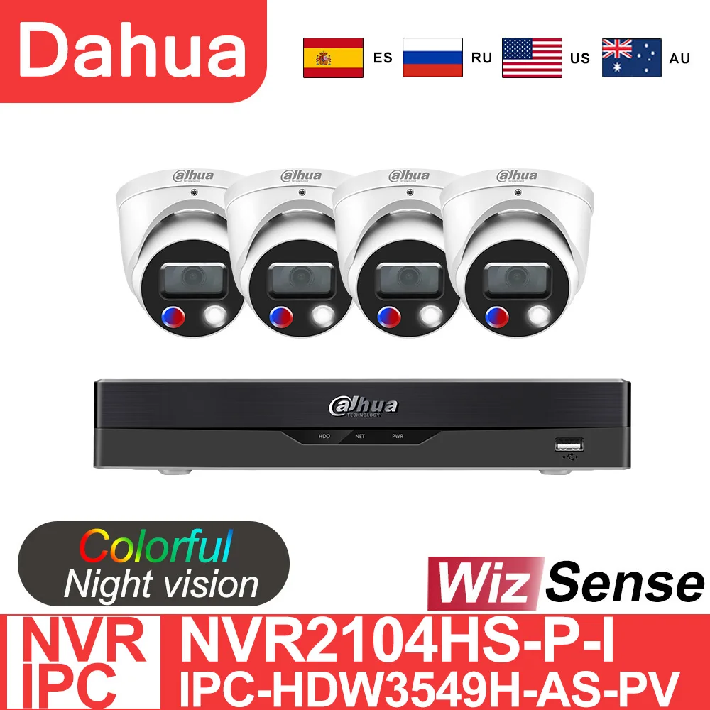 Dahua Kit Dahua Set 4K 4CH NVR NVR2104HS-P-I Video Recorder 5MP IP Camera Wizsense IPC-HDW3549H-AS-PV CCTV Surveillaance System
Dahua Kit Dahua Set 4K 4CH NVR NVR2104HS-P-I Video Recorder 5MP IP Camera Wizsense IPC-HDW3549H-AS-PV CCTV Surveillaance System
