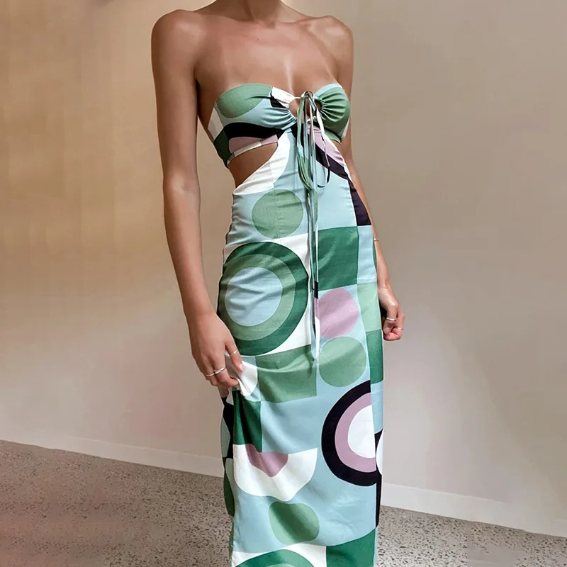 Green Irregular Printing Women Dress Sexy Slash Neck Strapless Bag-hip Lace-up Dresses Fashion Hollow Out Halter Maxi Vestidos
Green Irregular Printing Women Dress Sexy Slash Neck Strapless Bag-hip Lace-up Dresses Fashion Hollow Out Halter Maxi Vestidos