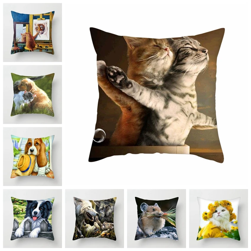 Fuwatacchi Cute Animals Cushion Cover Cat Pillow Cover Dog Throw Pillowcase for Sofa Home Chair Decor Decorative Pillows 45*45cm
Fuwatacchi Cute Animals Cushion Cover Cat Pillow Cover Dog Throw Pillowcase for Sofa Home Chair Decor Decorative Pillows 45*45cm