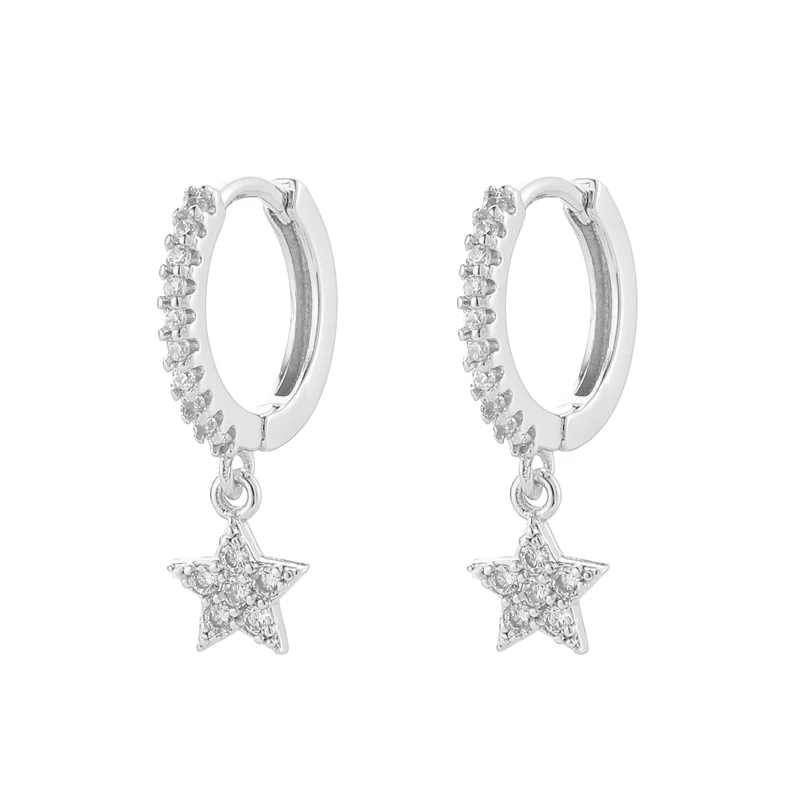 Aide 2021 Trend Earrings 925 Sterling Silver Simple Star Sparkle Crystal Zircon Classic Hoop Earrings for Women's Party Gift
Aide 2021 Trend Earrings 925 Sterling Silver Simple Star Sparkle Crystal Zircon Classic Hoop Earrings for Women's Party Gift