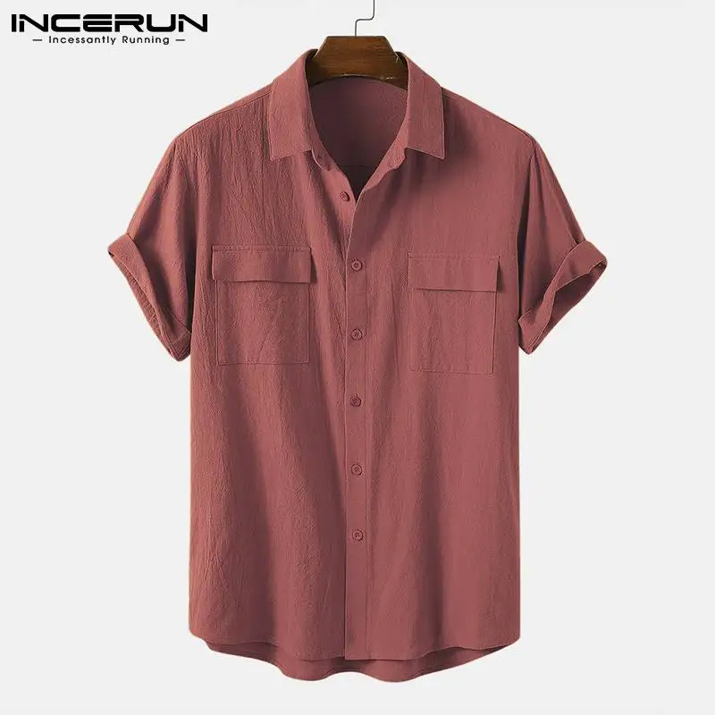 INCERUN Men Casual Shirt Solid Color Cotton Turn Down Collar Short Sleeve Pockets Camisa Masculina 2021 Summer Vintage Tops 3XL
INCERUN Men Casual Shirt Solid Color Cotton Turn Down Collar Short Sleeve Pockets Camisa Masculina 2021 Summer Vintage Tops 3XL