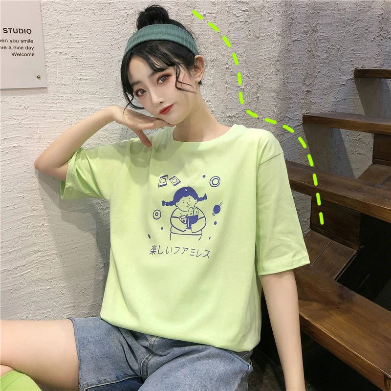 Summer Casual T-shirt Japanese Harajuku Ulzzang Tshirt for Women Ladies T Shirt Graphic Tee Top Korean Kawaii White Clothes 2021
Summer Casual T-shirt Japanese Harajuku Ulzzang Tshirt for Women Ladies T Shirt Graphic Tee Top Korean Kawaii White Clothes 2021