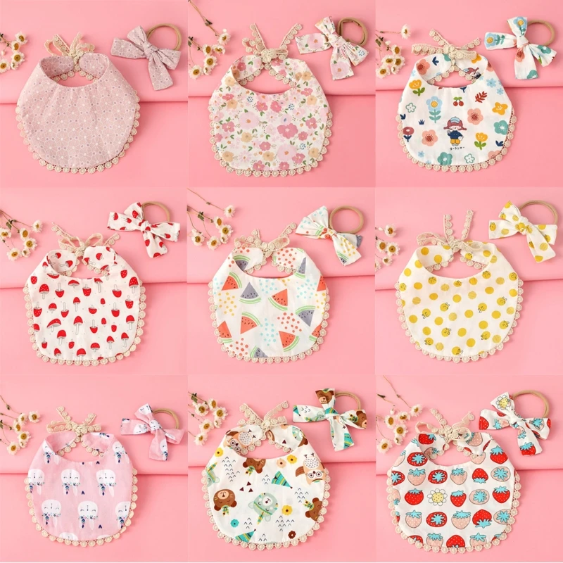J60B 2 Pcs/Set Baby Feeding Drool Bib Floral Headband Set Lace-up Tassel Saliva Towel Soft Cotton Triangle Bandana Burp Cloth
J60B 2 Pcs/Set Baby Feeding Drool Bib Floral Headband Set Lace-up Tassel Saliva Towel Soft Cotton Triangle Bandana Burp Cloth