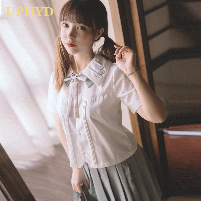 2021 Summer Japanese School Uniform Doll Collar Shirt Female Embroidery Japanese Student White Shirt College Style Sailor Suit
2021 Summer Japanese School Uniform Doll Collar Shirt Female Embroidery Japanese Student White Shirt College Style Sailor Suit