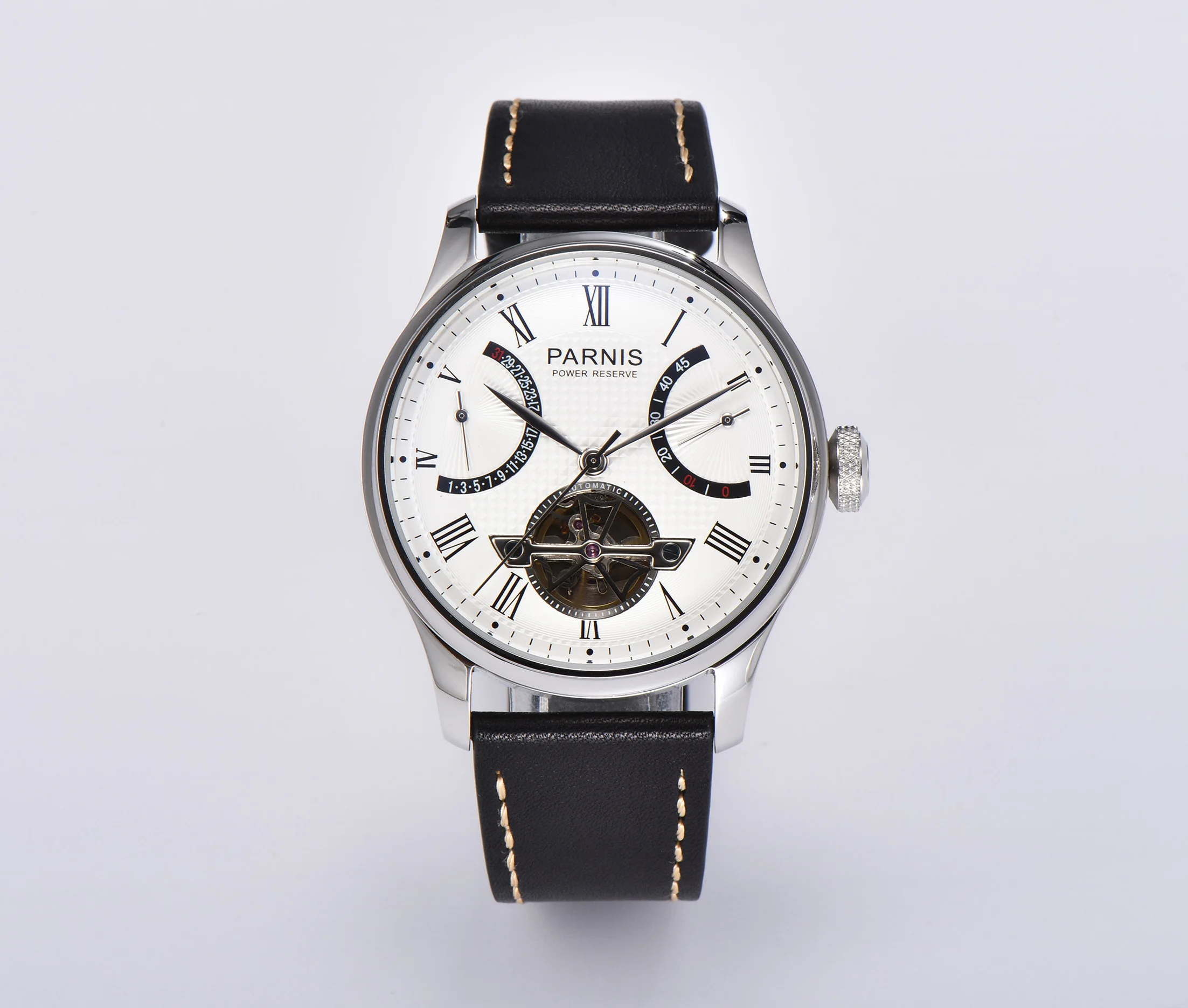 

New 42.5mm Men's Business Watch 316 Stainless Steel Leather Strap Seagull Tianjin 2502 Automatic Movement