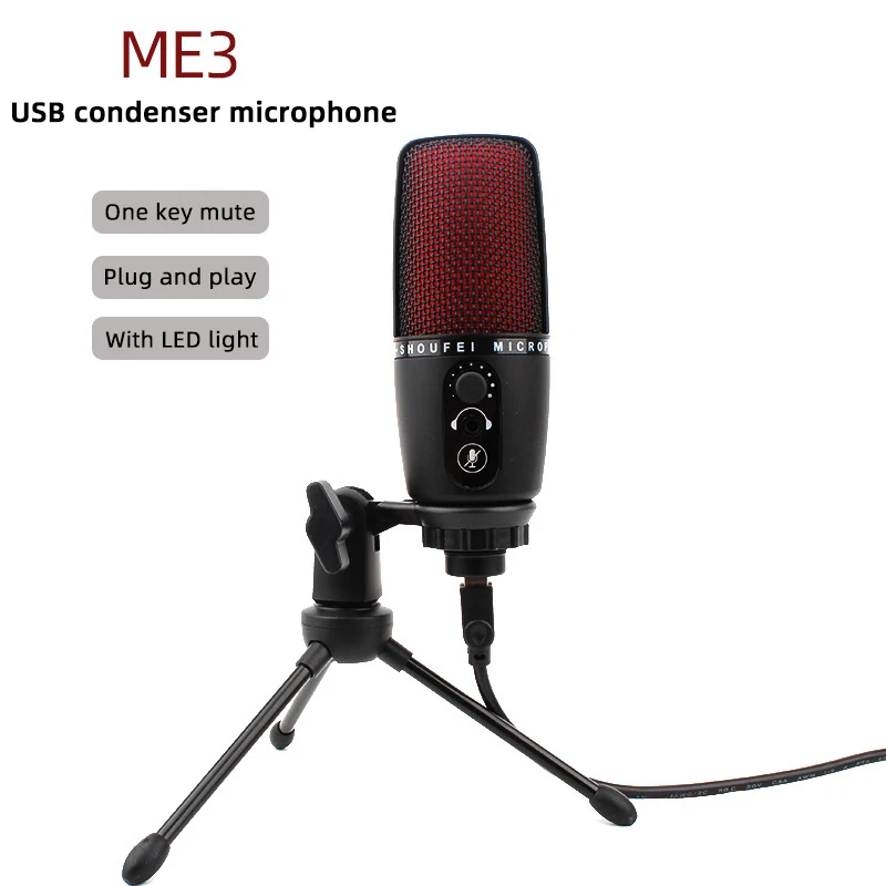 

Condenser Microphone Kits with Tripod Stand USB Microphone for PC Computer studio Gaming Streaming Karaoke Singing Recording Mic