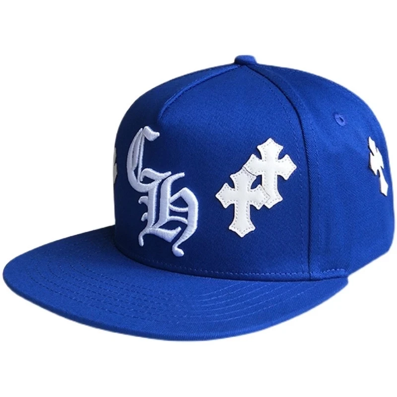 

Meichao CH бейсбольная кепка с нашивкой крест бейсболка с вышивкой с плоскими полями Регулируемая синяя трендовая уличная хип-хоп кепка