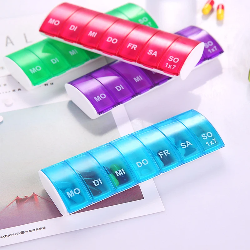 HOT Portable 7 Days Weekly Pill Organizer Tablet Pill Storage Box Plastic Medicine Box Splitters Health Care Tool
HOT Portable 7 Days Weekly Pill Organizer Tablet Pill Storage Box Plastic Medicine Box Splitters Health Care Tool