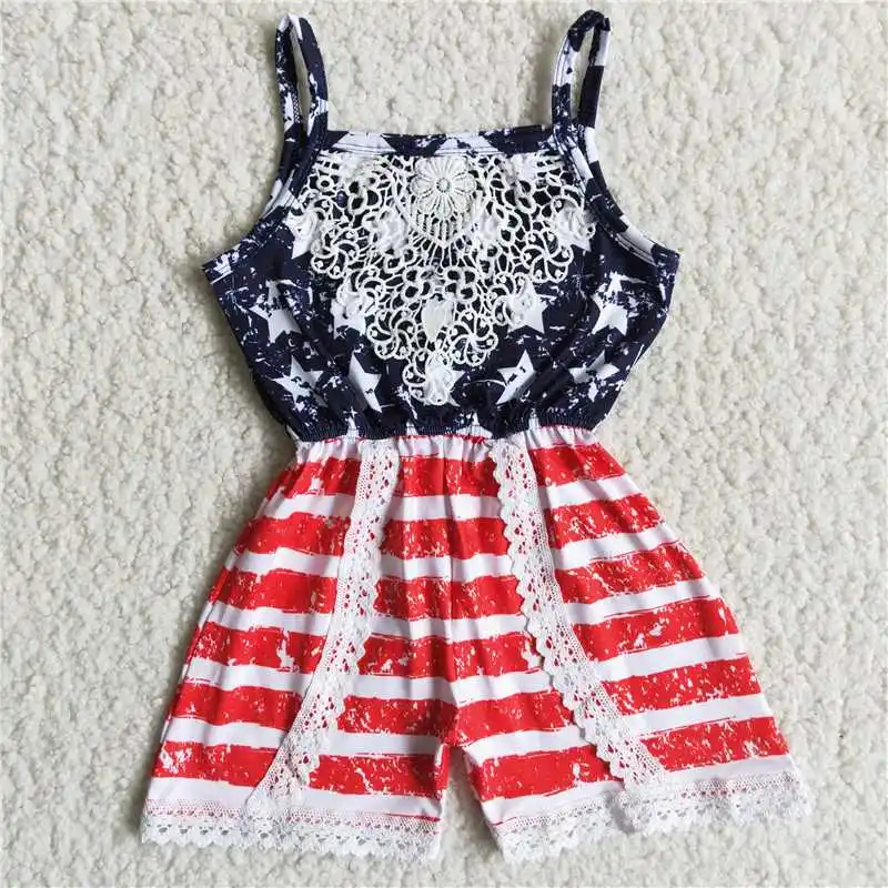 New July 4th Independence Day Girl Summer Lace Rompers Fashion Kids Boutique Wholesale Clothing Children High Quality Rts No Moq
New July 4th Independence Day Girl Summer Lace Rompers Fashion Kids Boutique Wholesale Clothing Children High Quality Rts No Moq