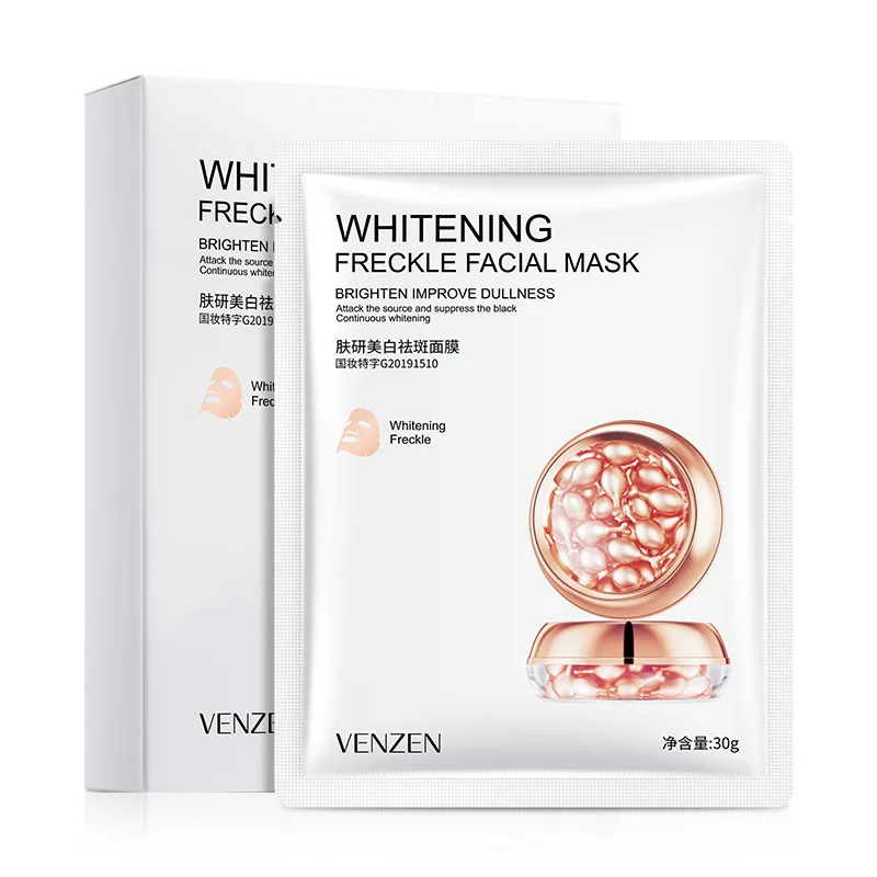 5 Pieces Whiteningfreckle Facial Mask Anti-Aging Moisturizing Oil-control Whitening Unisex Whole Face Depth Replenishment