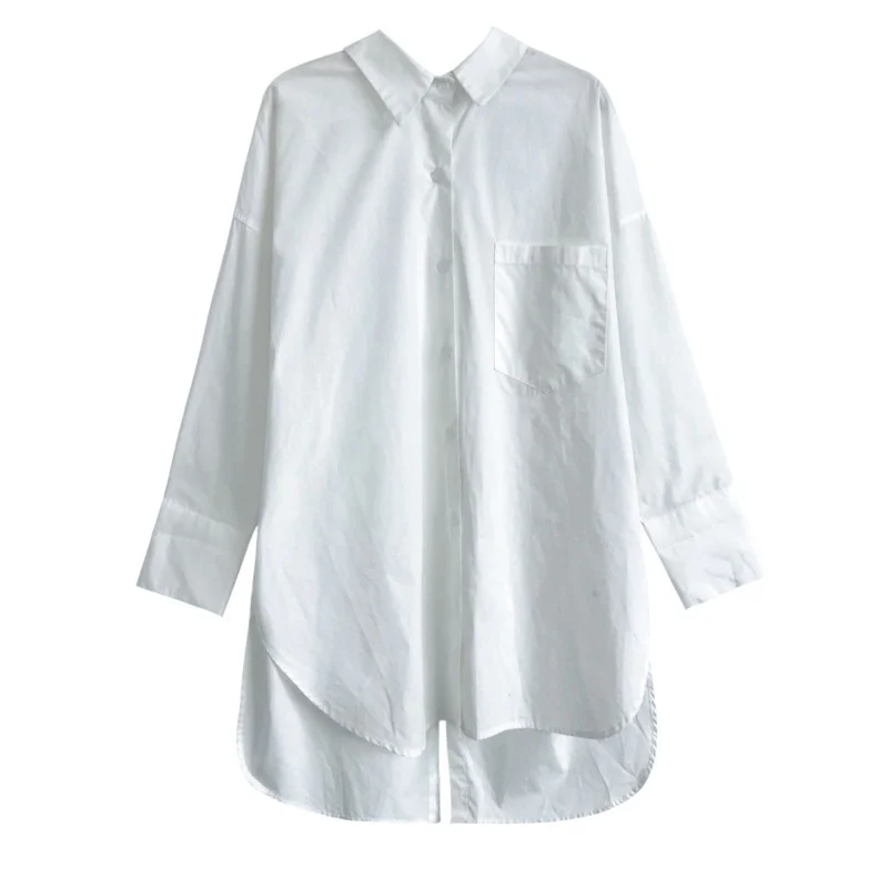 2021 Autumn Women Fashion Long Sleeve White Oversize Shirts Back Spilt Irregular Pocket Button Mid-Length Casual Blouse
2021 Autumn Women Fashion Long Sleeve White Oversize Shirts Back Spilt Irregular Pocket Button Mid-Length Casual Blouse