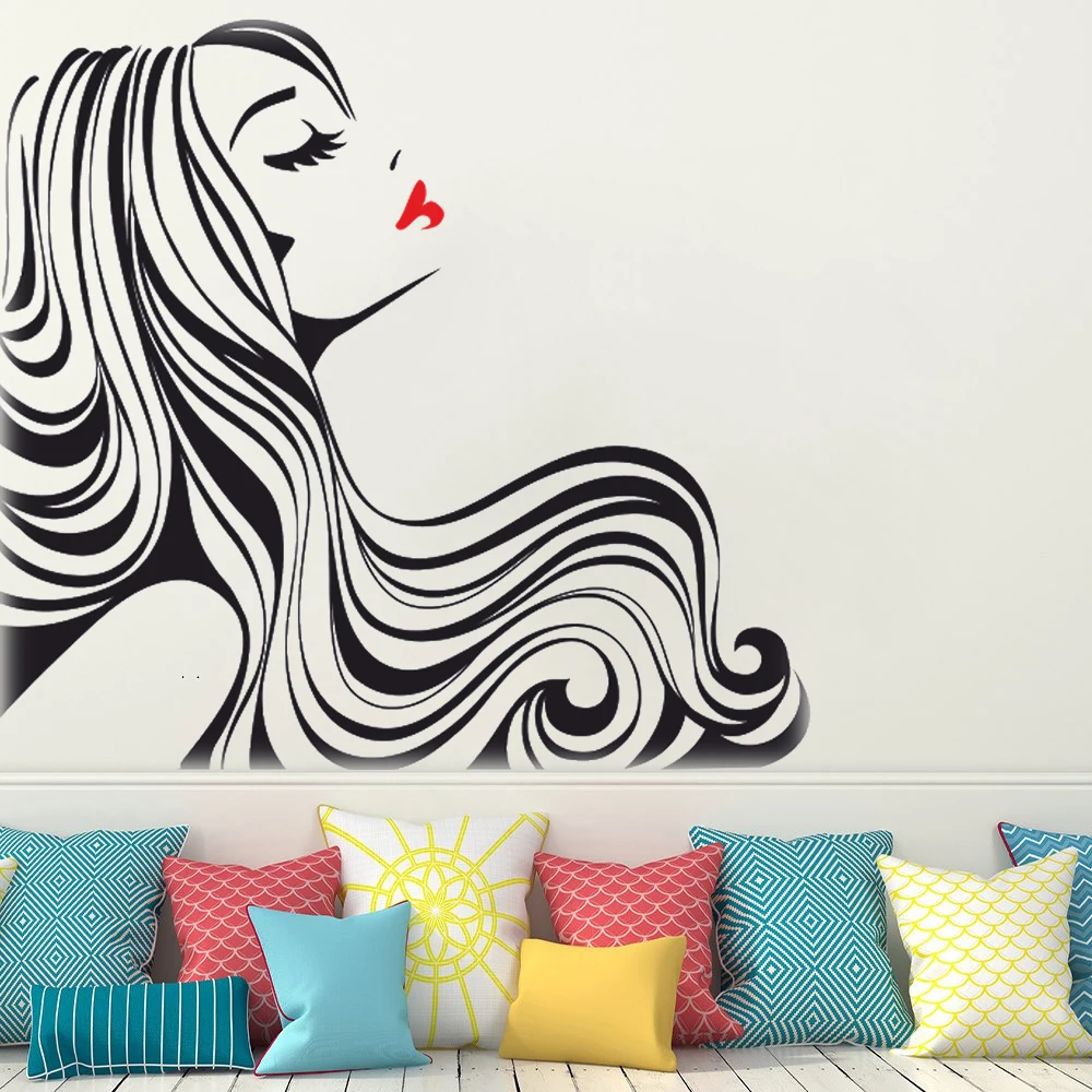 Vinyl Beauty Salon Wall Stickers Girls Mural Beautiful Woman Hair Face Wallpaper Decal Murals decor Art Wall Poster Decal HY471
Vinyl Beauty Salon Wall Stickers Girls Mural Beautiful Woman Hair Face Wallpaper Decal Murals decor Art Wall Poster Decal HY471
