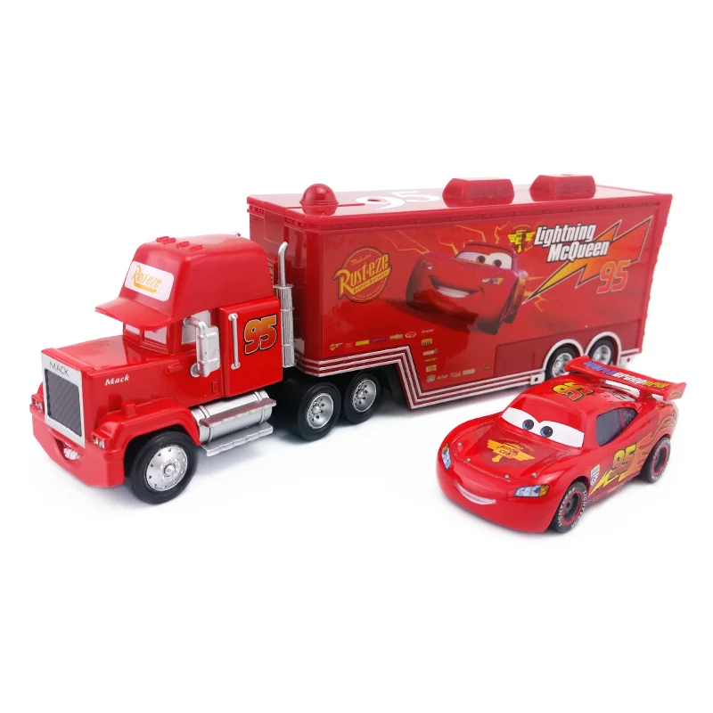 Disney Pixar Cars Mack Lightning McQueen & Chick Hicks King Fabulous Hudson Truck Toy Car 1:55 Free New Бесплатная доставка|chick