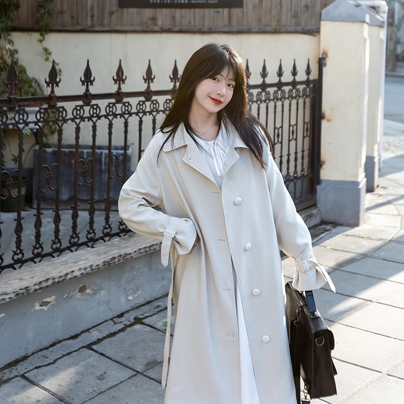 Japanese Hepburn Windbreaker Women's Mid-Length Spring 2021 New Casual Clothes Cotton Single-Breasted Pocket Trench Coat Female
Japanese Hepburn Windbreaker Women's Mid-Length Spring 2021 New Casual Clothes Cotton Single-Breasted Pocket Trench Coat Female
