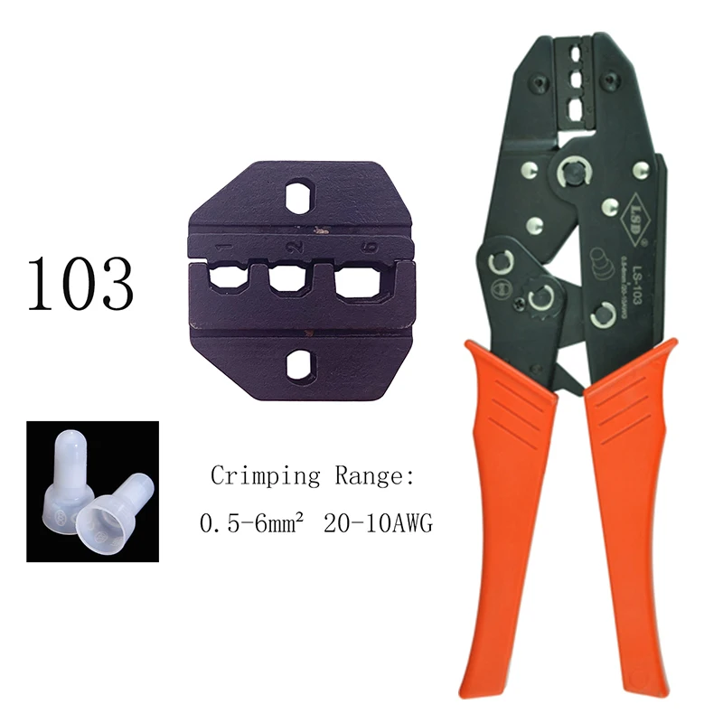wire connector crimping pliers LS-103 for insulated closed cap terminal 0.5~6.0 mm2 hand tools crimper
wire connector crimping pliers LS-103 for insulated closed cap terminal 0.5~6.0 mm2 hand tools crimper